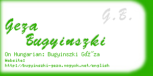 geza bugyinszki business card